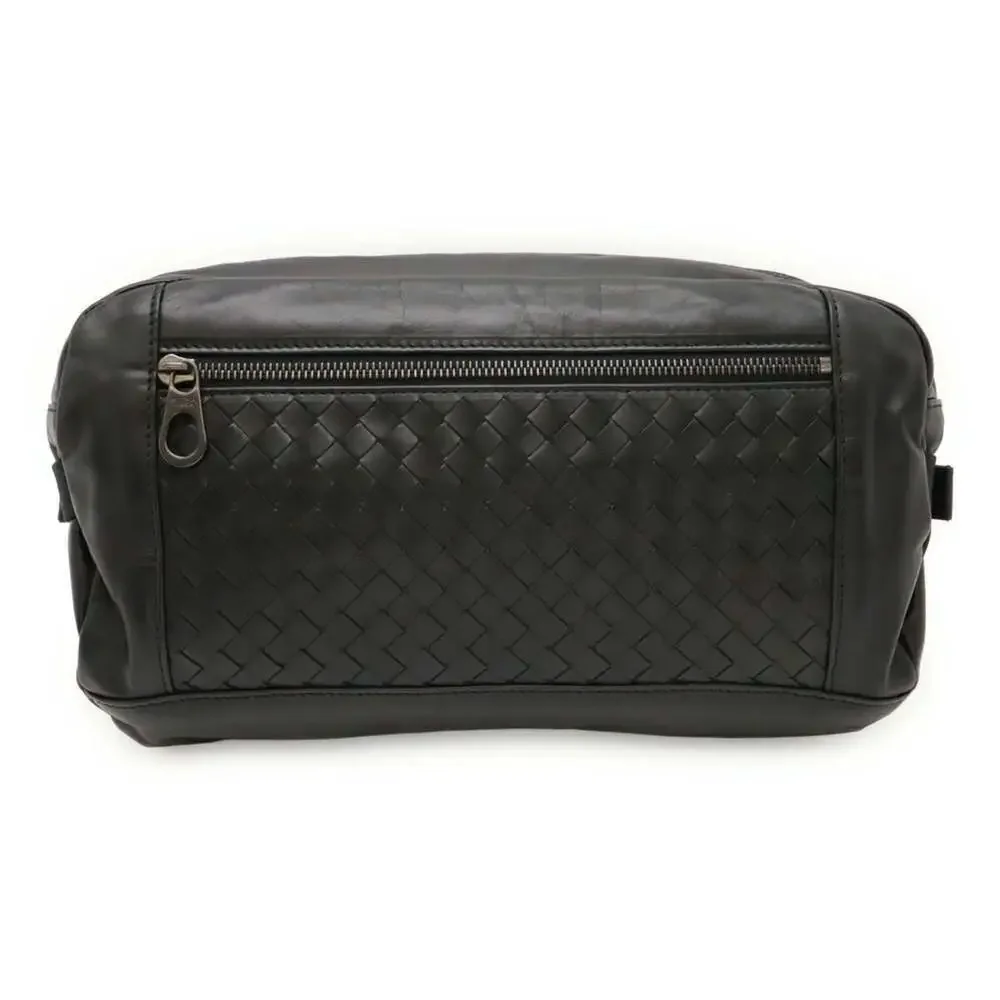 BOTTEGA VENETA Black Leather Intrecciato Hobo Bag